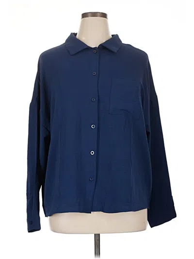 Pre-owned Assorted Brands Long Sleeve Blouse In Blue