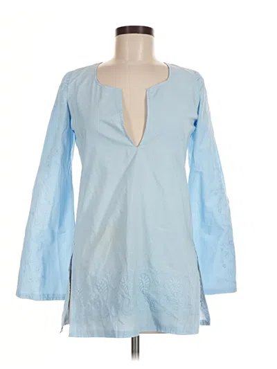 Pre-owned Assorted Brands Long Sleeve Blouse In Blue