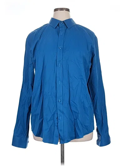 Pre-owned Assorted Brands Long Sleeve Blouse In Blue