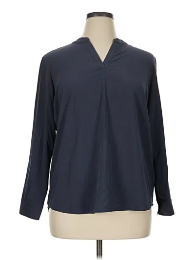 Pre-owned Assorted Brands Long Sleeve Blouse In Blue