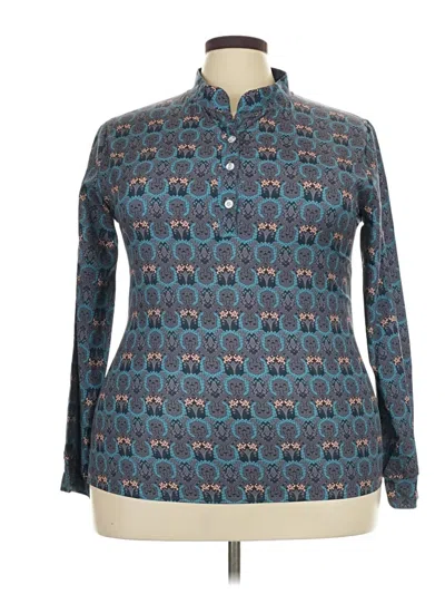 Assorted Brands Long Sleeve Blouse In Blue