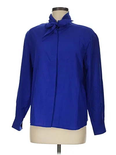 Pre-owned Assorted Brands Long Sleeve Blouse In Blue