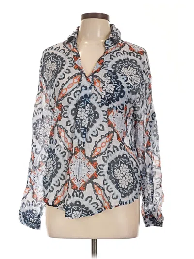 Pre-owned Assorted Brands Long Sleeve Blouse In Blue