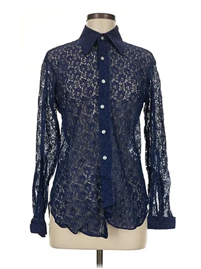 Pre-owned Assorted Brands Long Sleeve Blouse In Blue