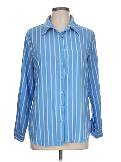 Pre-owned Assorted Brands Long Sleeve Blouse In Blue