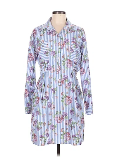 Pre-owned Assorted Brands Long Sleeve Blouse In Blue