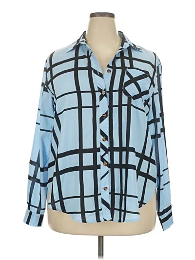 Pre-owned Assorted Brands Long Sleeve Blouse In Blue