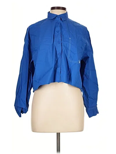 Pre-owned Assorted Brands Long Sleeve Blouse In Blue