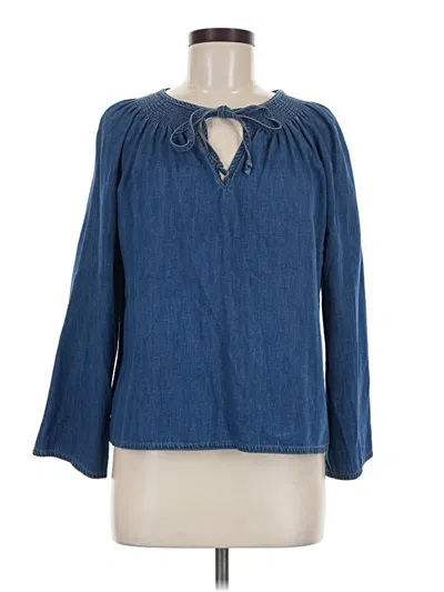 Pre-owned Assorted Brands Long Sleeve Blouse In Blue