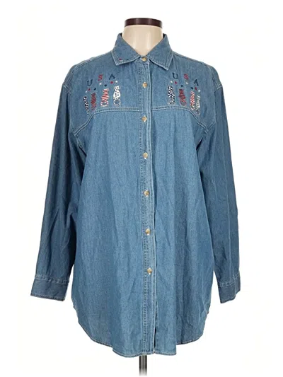 Assorted Brands Long Sleeve Blouse In Blue