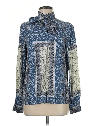 Pre-owned Assorted Brands Long Sleeve Blouse In Blue