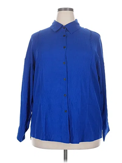 Pre-owned Assorted Brands Long Sleeve Blouse In Blue