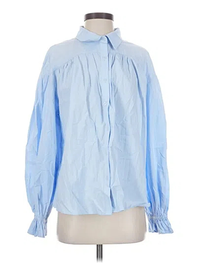 Pre-owned Assorted Brands Long Sleeve Blouse In Blue