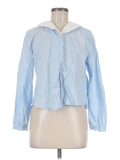 Pre-owned Assorted Brands Long Sleeve Blouse In Blue