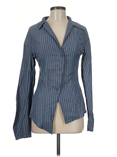 Pre-owned Assorted Brands Long Sleeve Blouse In Blue