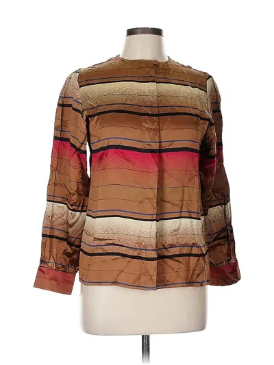 Pre-owned Assorted Brands Long Sleeve Blouse In Brown