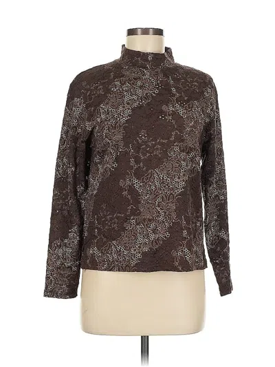 Pre-owned Assorted Brands Long Sleeve Blouse In Brown