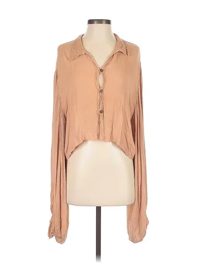 Pre-owned Assorted Brands Long Sleeve Blouse In Brown