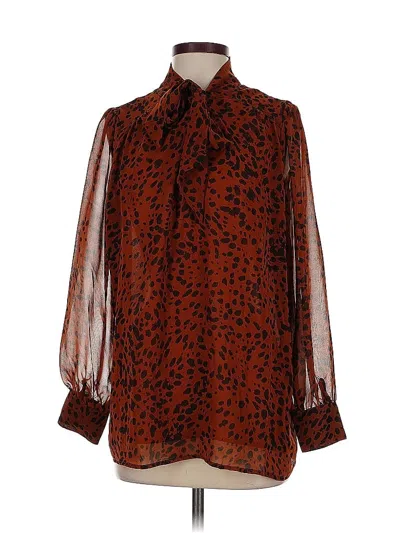 Pre-owned Assorted Brands Long Sleeve Blouse In Brown