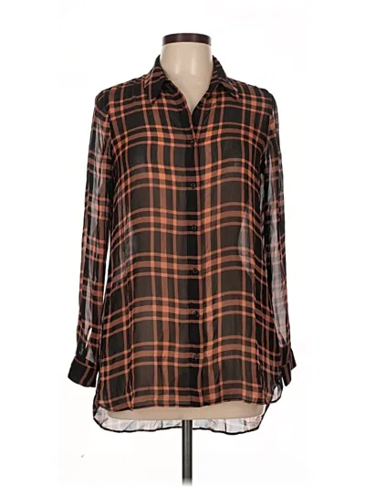 Pre-owned Assorted Brands Long Sleeve Blouse In Brown