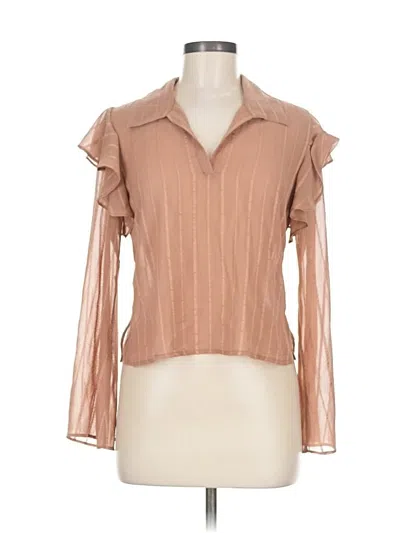 Assorted Brands Long Sleeve Blouse In Brown