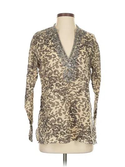 Pre-owned Assorted Brands Long Sleeve Blouse In Brown