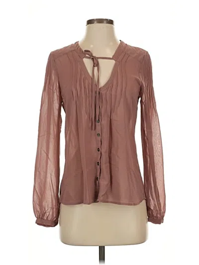 Pre-owned Assorted Brands Long Sleeve Blouse In Brown