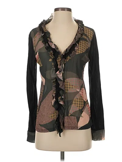 Pre-owned Assorted Brands Long Sleeve Blouse In Brown