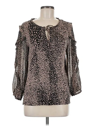 Pre-owned Assorted Brands Long Sleeve Blouse In Brown