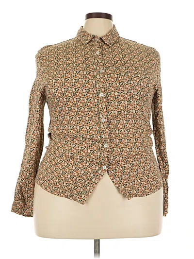 Pre-owned Assorted Brands Long Sleeve Blouse In Brown