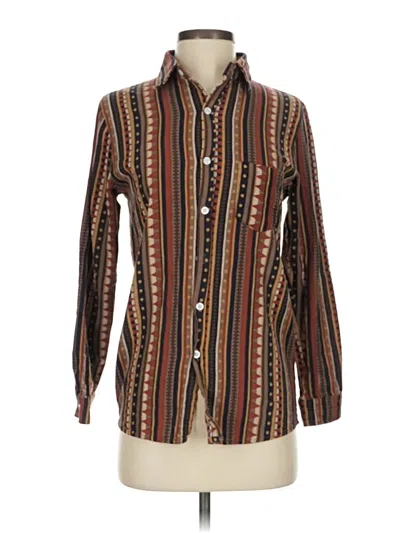 Pre-owned Assorted Brands Long Sleeve Blouse In Brown