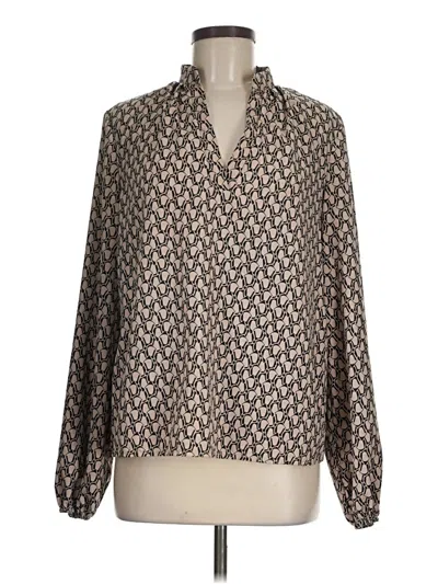 Pre-owned Assorted Brands Long Sleeve Blouse In Brown
