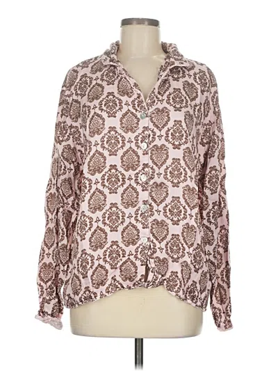 Pre-owned Assorted Brands Long Sleeve Blouse In Brown