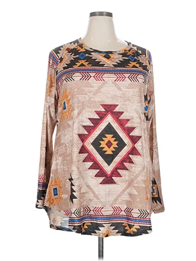 Assorted Brands Long Sleeve Blouse In Brown