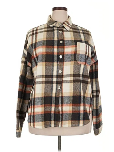 Pre-owned Assorted Brands Long Sleeve Blouse In Brown