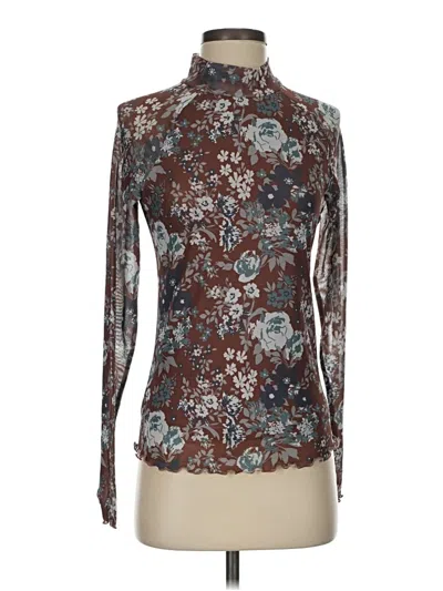 Pre-owned Assorted Brands Long Sleeve Blouse In Brown