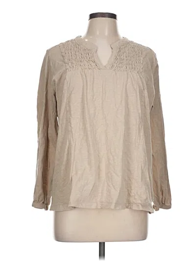 Pre-owned Assorted Brands Long Sleeve Blouse In Brown
