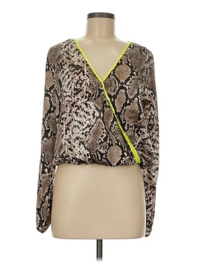 Pre-owned Assorted Brands Long Sleeve Blouse In Brown