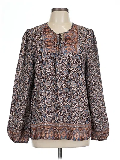 Pre-owned Assorted Brands Long Sleeve Blouse In Brown