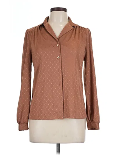 Pre-owned Assorted Brands Long Sleeve Blouse In Brown