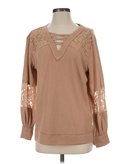 Assorted Brands Long Sleeve Blouse In Brown