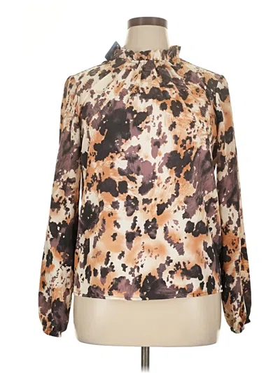 Assorted Brands Long Sleeve Blouse In Brown