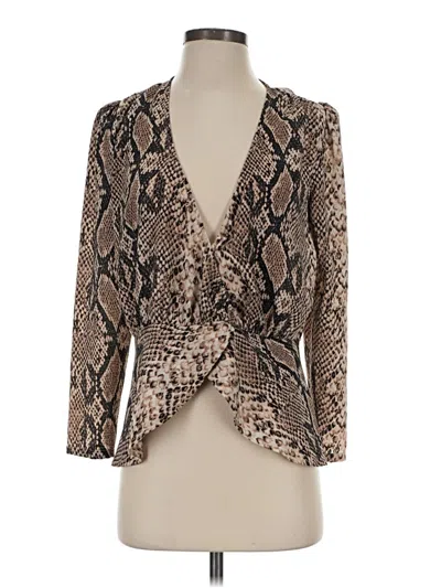 Pre-owned Assorted Brands Long Sleeve Blouse In Brown