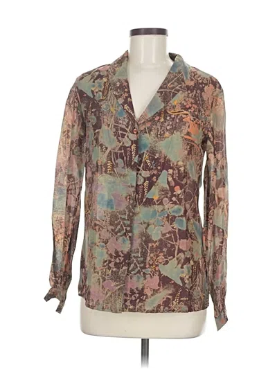 Pre-owned Assorted Brands Long Sleeve Blouse In Brown