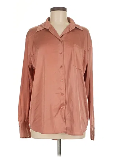 Pre-owned Assorted Brands Long Sleeve Blouse In Brown