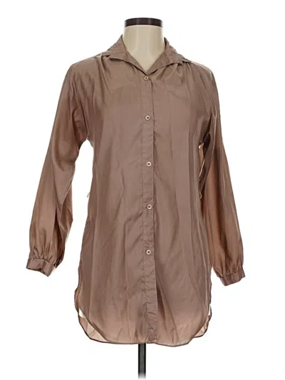Pre-owned Assorted Brands Long Sleeve Blouse In Brown