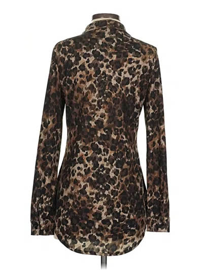 Pre-owned Assorted Brands Long Sleeve Blouse In Brown