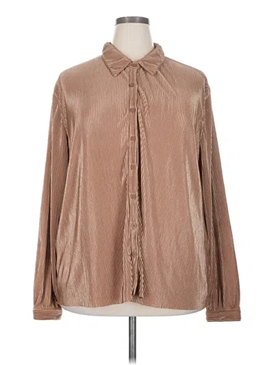 Pre-owned Assorted Brands Long Sleeve Blouse In Brown
