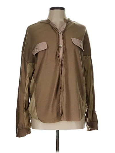 Pre-owned Assorted Brands Long Sleeve Blouse In Brown
