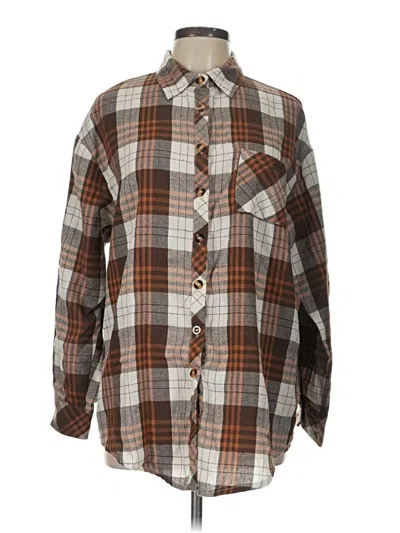 Pre-owned Assorted Brands Long Sleeve Blouse In Brown